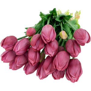 Flores de tulipán artificiales moradas para decoración de festivales de bodas nupciales ramo de flores de <span class=keywords><strong>tulipanes</strong></span> falsos de tacto Real - Product Image 4