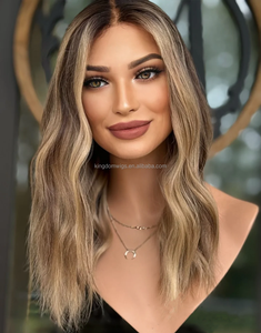 Perruque en dentelle de diamant, cheveux vierges européens, brun <span class=keywords><strong>cendré</strong></span> avec reflets <span class=keywords><strong>blond</strong></span> <span class=keywords><strong>miel</strong></span>, dentelle HD invisible, perruque juive pour femmes - Product Image 4