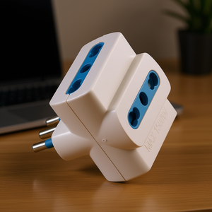 Regleta de Enchufes Italiana Blanca de 10A con 3 Tomas, Máx. 1500W, Adaptador de Enchufe - Product Image 3