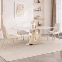 Table à manger en dalle de roche haut de gamme de luxe légère de Style italien Nouveau pour 2024 Ménage Petite table à manger simple moderne
