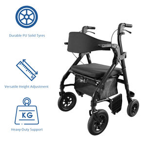 Deambulatore Pieghevole Compatto con Ruote per Uso Esterno - Attrezzatura Sanitaria Resistente che Migliora Portabilità e Stabilità - Product Image 4