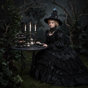 Sombrero de Bruja de Halloween Lu Lingyao, Negro Texturizado con Mariposa, Talla Única, Estilo Gótico Oscuro, Accesorio para Fiesta - Product Image 2