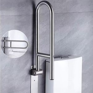 Bathroom Stainless Steel Screw-in Drop Down Flip-Up Bathtub Shower Handicap Safety Grab Bar Rails for Elderly Seniors - Product Image 4