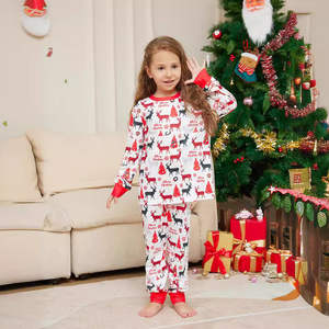 Pijamas de Natal para Adultos com Estampa Completa de Rena, Cintura Elástica, Malha Respirável e Macia, Conjunto de 2 Peças para Dormir - Product Image 4