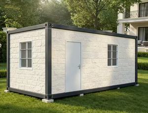 Maison préfabriquée modulaire imitation brique - Économe en énergie et étanche, personnalisable pour garde-bouillon, dortoir et entrepôt - Product Image 1