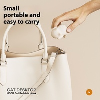 Crochet multifonctionnel réglable pour sac de table de couleur crème pour chat Crochet auto-adhésif portable à roulement solide