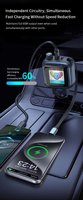 Nouvelle conception PD65W, charge rapide pour chargeur de voiture stéréo, émetteur FM pour voiture, lecteur MP3, garantie 1 an, grand écran couleur