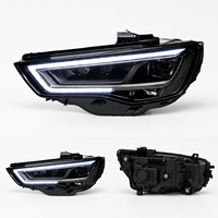 Ensemble de phares LED BK pour Audi A3 2014-2016, lentille de projecteur DRL haut de gamme, clignotant séquentiel, plug and play