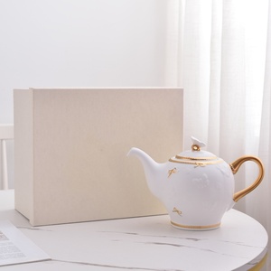 Luxury High Quality Eco-Friendly White Ceramic Bone China Coffee & <b>Tea</b> <b>Set</b> with Gold Rim for Gift - Product Image 3