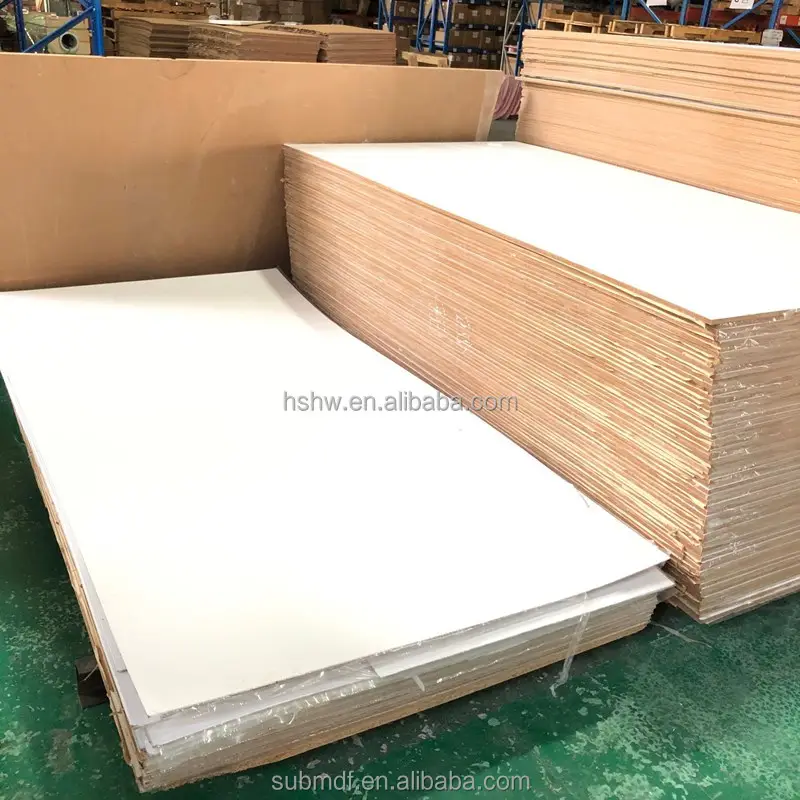 משלוח מדגם מפעל סין אספקת 3mm עץ גיליון גבוהה מבריק לבן כפול צדדי ריק העידון MDF לוח