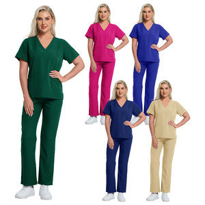 Unisex Hospital Scrubs Split <b>Set</b> Moisture Wicking Stretchy Quick Drying For Nurses <b>Doctors</b> Surgical Use - Product Image 1