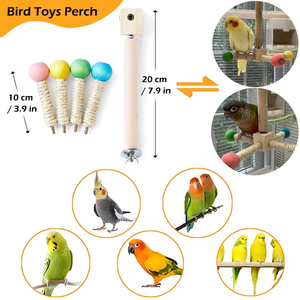 Jouet d'activités en bois pour perroquet : Balançoire, Pont en corde, Cadre d'escalade pour oiseaux, Échelle, Perchoir, Jouet interactif pour animaux de compagnie - Product Image 3
