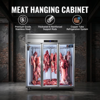 Vitrine Réfrigérée Professionnelle à 3 Portes pour Viande, à Refroidissement Direct, pour Boucherie Commerciale – Armoire de Présentation pour la Fraîcheur