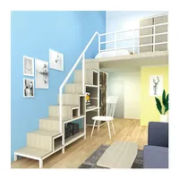 Lit superposé en fer forgé ERDA, design moderne, pour dortoir, avec housse amovible et escalier