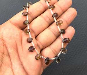 2020 Bio haute qualité Quartz fumé pierre précieuse 25 pièces à facettes en forme de poire perles marron fabrication de bijoux populaire en gros - Product Image 4