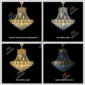 Lámpara de Techo Colgante LED de Cristal de Lujo Grande con 3 Colores Atenuables para Hotel o Villa - Product Image 3