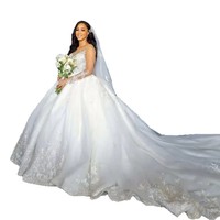 Robe de mariée sexy pour séance photo en extérieur, dentelle, texture avancée, longue, blanche, soutien-gorge, jupon à traîne, vente en gros