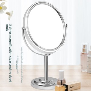Küçük boyutlu Metal masaüstü kozmetik ayna çift taraflı dönen masa büyüteç makyaj güzellik makyaj masası aynası makyaj için - Product Image 4