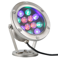 Luz LED Sumergible para Piscina, Estanque o Fuente, IP68 Impermeable, Acero Inoxidable 201, 3W-36W, 12V