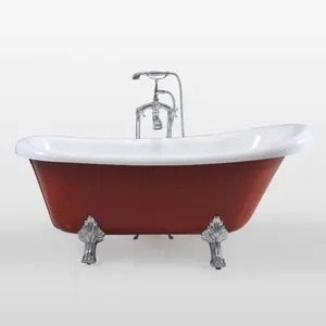 מודרני משלוח למבוגרים עומד פלסטיק רגל טופר שחור אקריליק אמבטיה קלאסי abs אדום אמבטיה