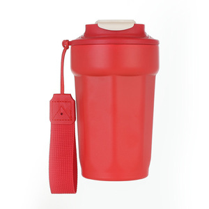 Manufacture Custom Fashion Vacuum Insulated Stainless Steel Travel <b>Coffee</b> Mug with logo Handle Straps - Product Image 5