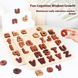 Luxe de haute qualité en bois massif alphanumérique ABC 123 jouet éducatif pour préscolaire pour bébé 1-4 <span class=keywords><strong>ans</strong></span> - Product Image 2