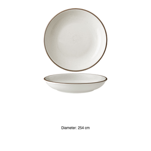 Assiette creuse artisanale beige Ø 25,4 cm décorée à la main Corona - Product Image 3