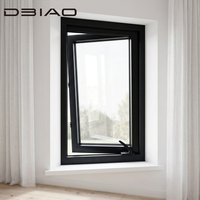 Ventana Abatible Manual Moderna de Aleación de Aluminio con Doble Acristalamiento Aislante y Vidrio Templado para Baño y Uso Residencial