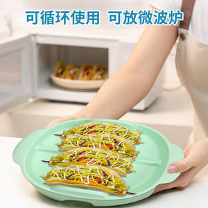 Support ovale en silicone pour tortillas, antidérapant, pour pique-nique, usage adulte - Product Image 2