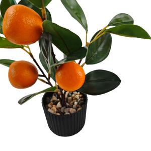 باقة شجرة البرتقال الاصطناعية في وعاء من الفوم، نبات اصطناعي بارتفاع 27 سم من ماركة بين تشنغ، لتزيين حفلات الزفاف والمنزل والمكتب - Product Image 3