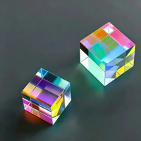 Attrape-soleil X-Cube, prisme en verre dichroïque RGB, cube arc-en-ciel, ornement de bureau, décoration d'intérieur, cadeau créatif
