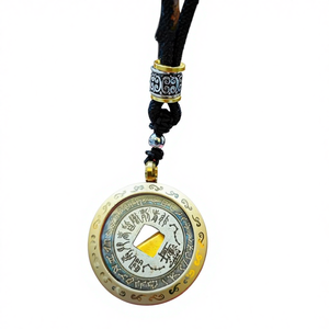 प्राचीन तांबे के पेलेंट गबू बॉक्स पर्वत भूत क्रपे मरेटल टैबू चार देवता जानवर हार बांस चेन के साथ चार देवता - Product Image 1