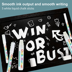 Pennarelli a Gesso <span class=keywords><strong>Bianco</strong></span> di Alta Qualità, Non Tossici, Pennarelli Liquidi <span class=keywords><strong>per</strong></span> <span class=keywords><strong>Lavagna</strong></span>, Senza Polvere, <span class=keywords><strong>per</strong></span> Finestre e Vetro - Product Image 4