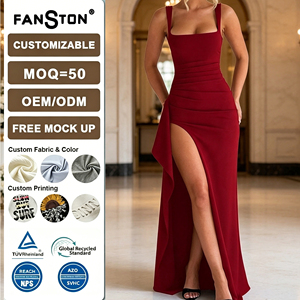 Nouvelle Robe de Soirée Sexy pour Femme 2026 - Robe Longue Élégante <span class=keywords><strong>Dos</strong></span> <span class=keywords><strong>Nu</strong></span> avec Fente Haute, Robe de Soirée d'Été Sophistiquée à Bretelles Fines - Product Image 2