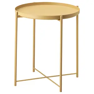 Atacado pelo fabricante Nordic simples moda multi cor bandeja mesa metal pequena mesa de café redonda por sofá e cama