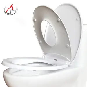 2 in 1 round family plastic pp 3pieces toilet seat cover