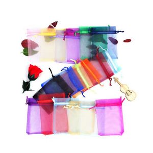 Pochette en organza pour mariage, stock d'usine en gros, cordon de serrage, sac en organza flexible pour cadeau - Product Image 4
