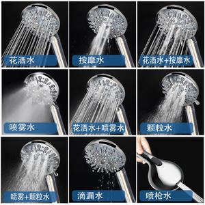 Cabezal de Ducha con Filtro de 9 Funciones, Redondo, Cromado, Portátil, Ecológico, con Masaje y Aumento de Presión - Product Image 4