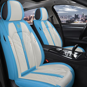 Housse de siège de voiture universelle en cuir PVC confortable et respirante, ensemble complet de coussin de siège intérieur de voiture, style spécialement féminin - Product Image 5