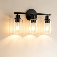Lampe murale en fer forgé à succès, installation facile, style vintage, avec miroir en verre pour salle de bain
