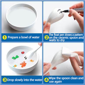 Samtoys Rotuladores Personalizados para Niños, 12 Colores, Diversión, Pintura Mágica al Agua, Dibujo Líquido, Tinta Flotante con Cuchara de Cerámica - Product Image 3