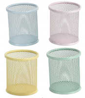Organisateur de bureau de conteneur de porte-pot de crayon de stockage de stylo de maille ronde unique