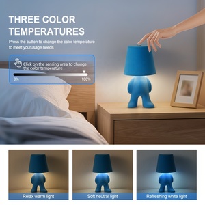 Modern Novelty Flocking Little Guy Table Lamp Rechargeable LED Desk Lamp Creative Bedroom Ambient <b>Light</b> Holiday Gift Lamp - Product Image 3