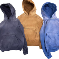 Sudadera con capucha de algodón pesado con lavado ácido vintage, estilo oversize y corte holgado, para hombre, estilo streetwear, personalizada de fábrica
