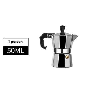 Ensemble de cafetière italienne en aluminium octogonale <span class=keywords><strong>Moka</strong></span>, design classique en céramique et verre, vente en gros transfrontalière, matériau métallique - Product Image 5