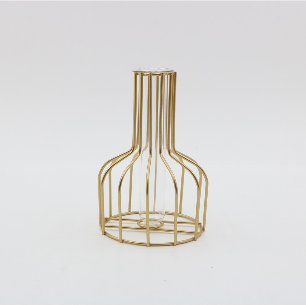 Свадебная настольная Роскошная ваза из золотистой металлической проволоки для центрального элемента