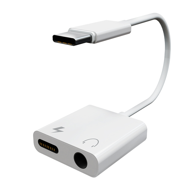Wholesale 2 in 1 Type c to Type c Cable Type-c 3.5mm Jack Otg Aux Audio Adapter Headphone Splitter for Android