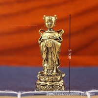 Statues de Bouddha Dragon Garçon et Fille en Laiton Doré, Ornements Chinois Porte-Bonheur avec Caractères Religieux, Paire pour la Maison