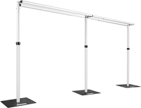 Support de toile de fond réglable en usine, structure robuste pour panneaux floraux et rideaux, avec base en acier
