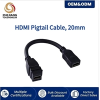 Connecteur Keystone Femelle-Femelle avec câble Pigtail de 20 mm, rallonge pour montage sur panneau mural